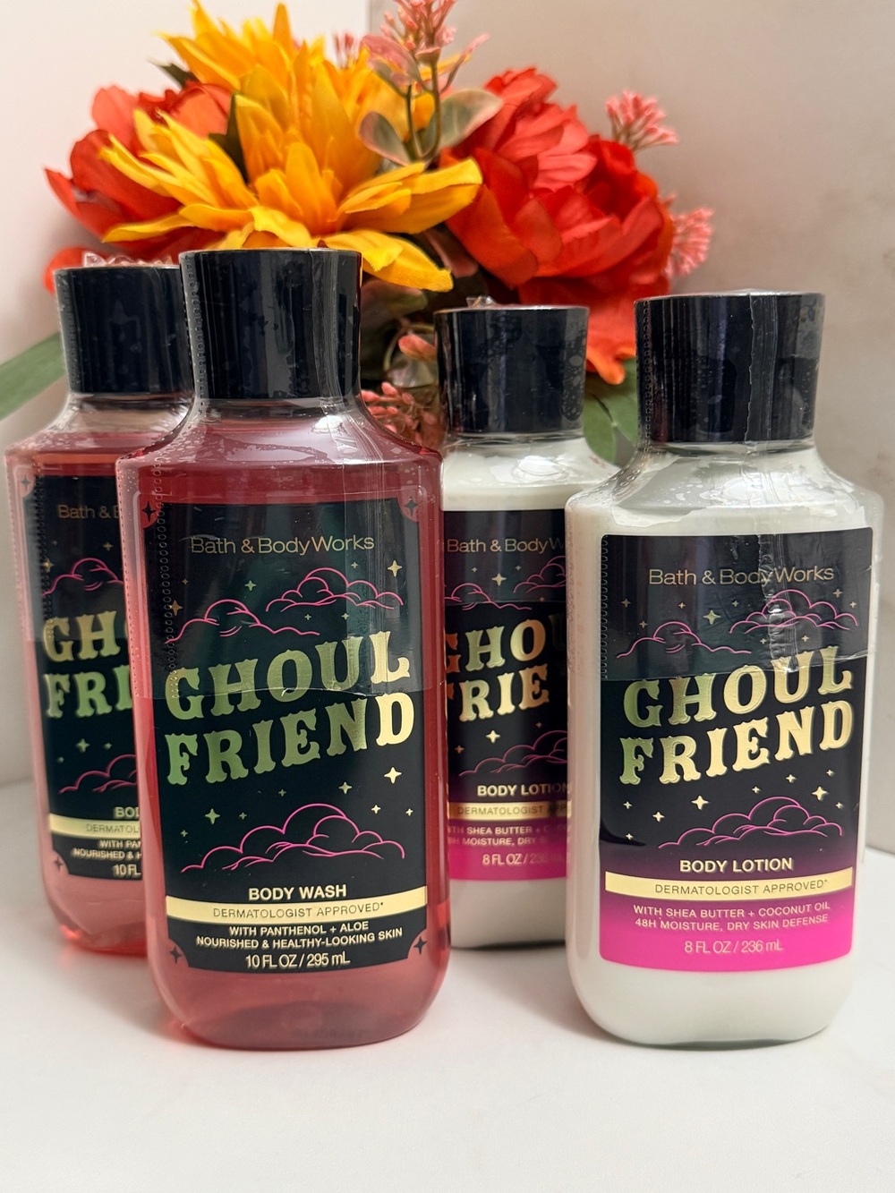 Bath & Body Works Ghoul Friend 4-Pc Halloween Body Wash & Lotion Set NEW SEALED